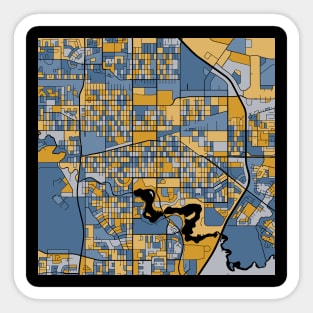 Regina Map Pattern in Blue & Gold Sticker